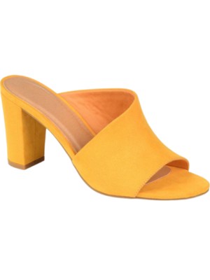 

JOURNEE COLLECTION Женские желтые туфли без задника Dorsay Allea с открытым каблуком, Желтый, ALLEA-MULE