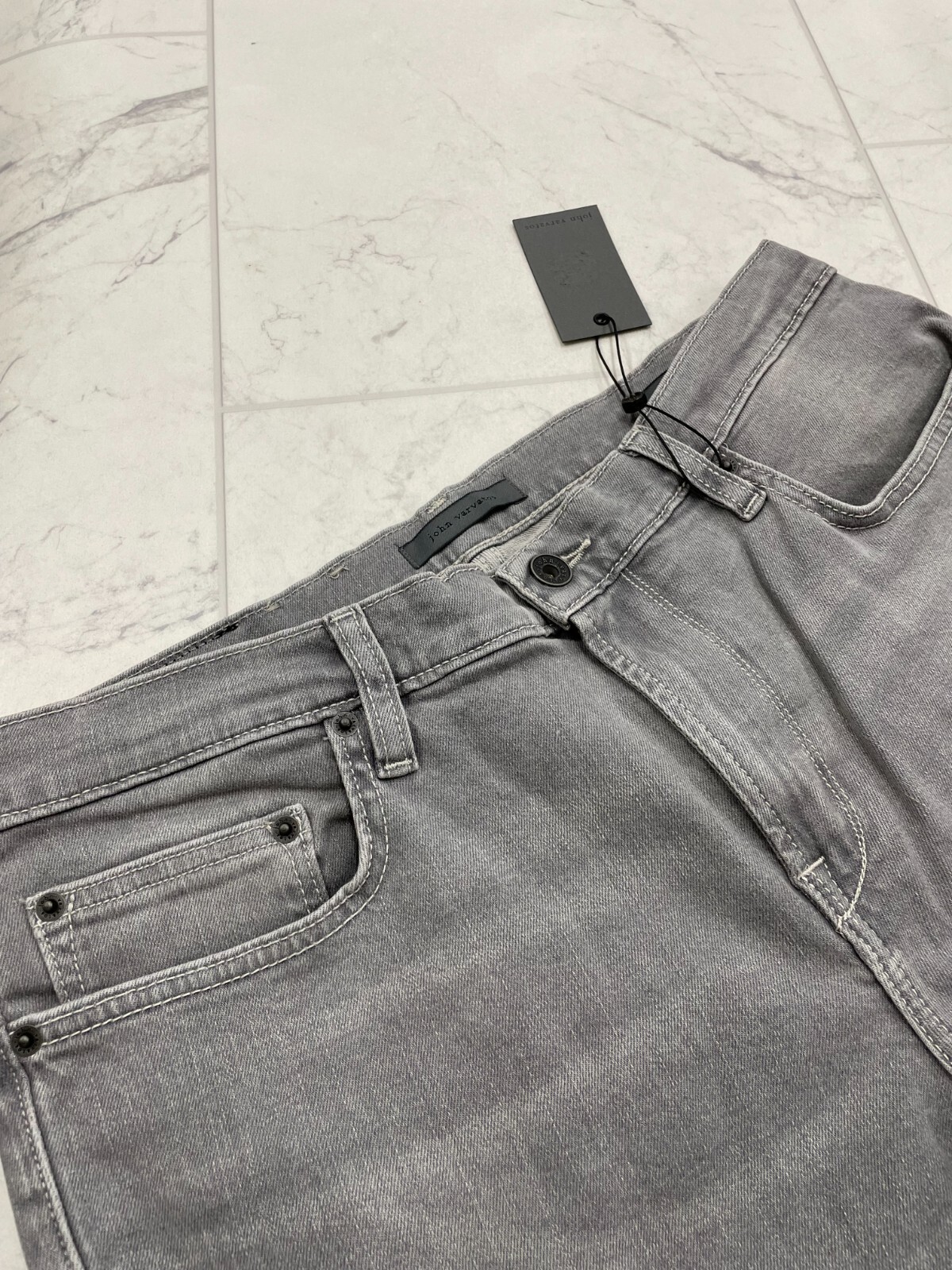Pre-owned John Varvatos $288  J702-javier Wash In Beluga/white Size:33