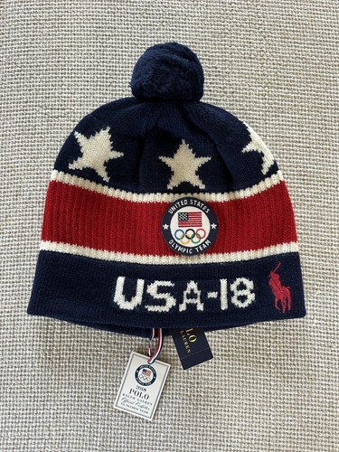 NWT Polo Ralph Lauren 2018 US Olympic Team Wool Beanie L/XL