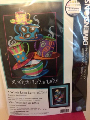 Dimensions Counted Cross Stitch Kit # 35218 - a Whole Lotta Latte
