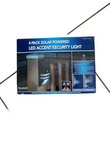 Paradise 4 Pack Solar Powered LED Accent/Motion Security Lights