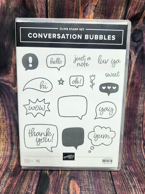 Stampin' UP! CONVERSATION BUBBLES Stamp Set Yay Wow Hello Just a Note thank you