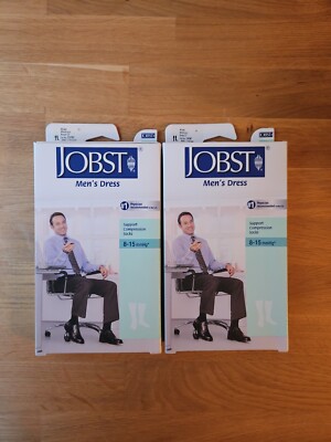 New 2 Pairs Jobst Mens Dress Socks Compression Khaki Medium Knee CT