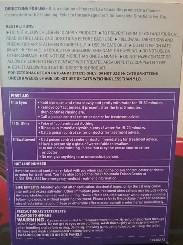 NEW Activyl Flea Treatment for Cats Over 9 lbs - 6 Month Supply L LOOK!