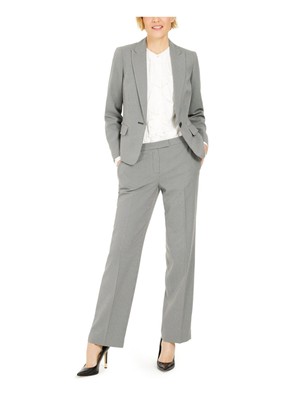 

LE SUIT Женские черные прямые брюки с рисунком, Черный, 50039067