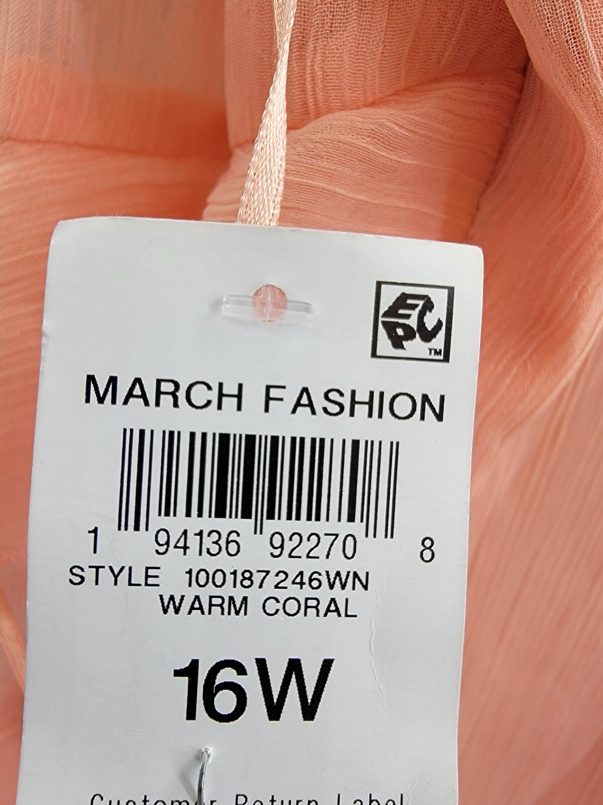 Bar III Trendy Plus Size Ruffled Chiffon Maxi Dress Women's 16W Warm Coral Sheer - Picture 15 of 15