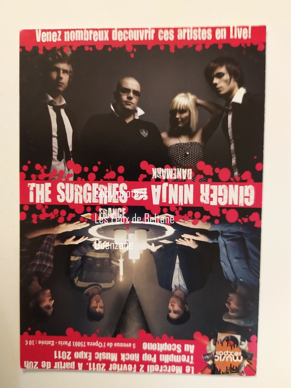 The Surgeries Vs Ginger Ninja Concert Le Scopitone Paris   Flyer 