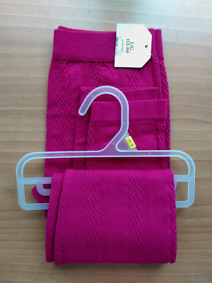 NWT ~Girls Faded Glory Pink Cable Knit Leggings Cotton Blend fits Size 4-6x