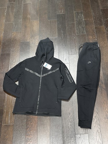 Pre-owned Nike Sportswear Tech Fleece Full-zip Hoodie And Paint Full Set In Black