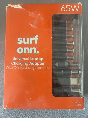 Surf Onn 65W Universal Laptop Charging ADAPTER 10 Interchangeable Tips