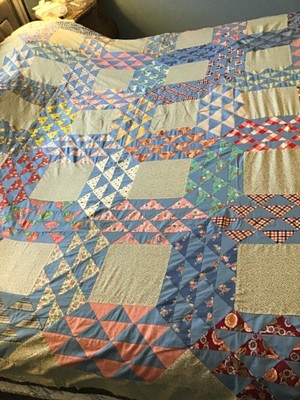 baby quilt for crib or wall hanging hourglass boy or girl quilt summertime bright modern fabrics READY TO SHIP