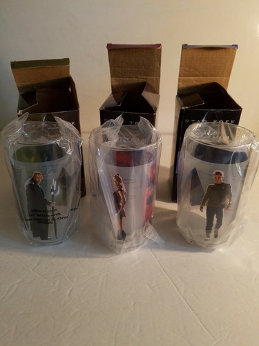 Burger King Star Trek 2008 Movie Set Glasses Kirk, Nero, Uhura New In Box