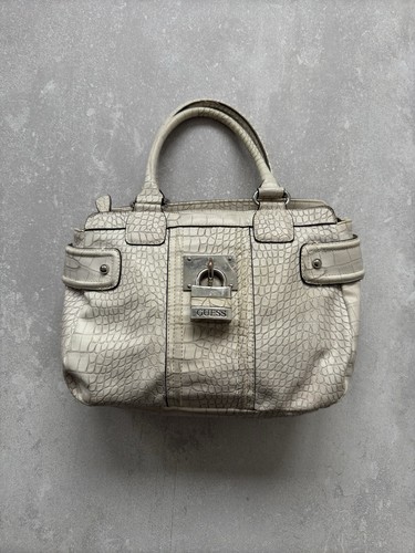 バッグ Guess 00s y2k handbag pvc leather cotton Guess Y2K 2000's Pink Crocodile Semi Gloss Shiny Shoulder