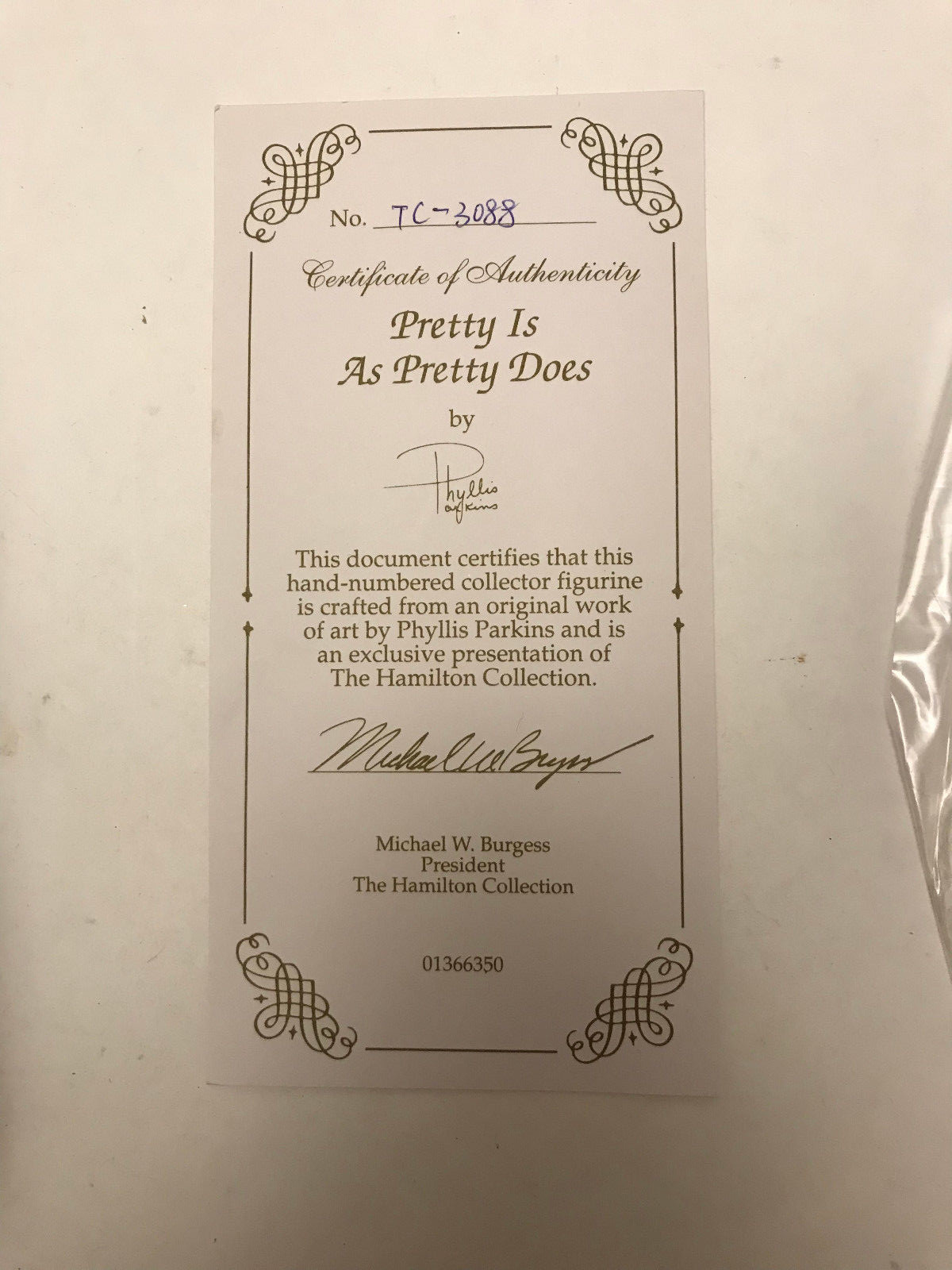 Hamilton Figurine Pretty is as Pretty Does with COA -In Box