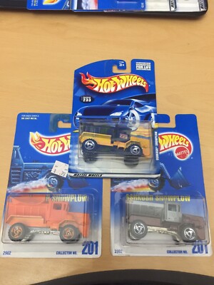 Lot of 3 Hot Wheels OSHKOSH SNOWPLOW Cars Brand New in Box Sealed B155