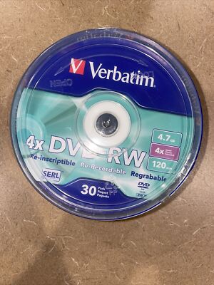 Verbatim DVD-RW 4.7GB 4X with Branded Surface - 30pk Spindle