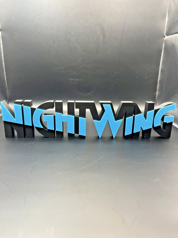 Nightwing Logo Sign Display | 3d Wall Desk Shelf Art