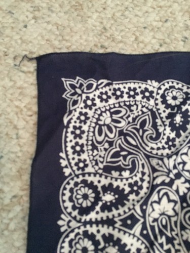 Lot of 2 Vintage Bandanas Made in USA Navy Blue Lavender Purple