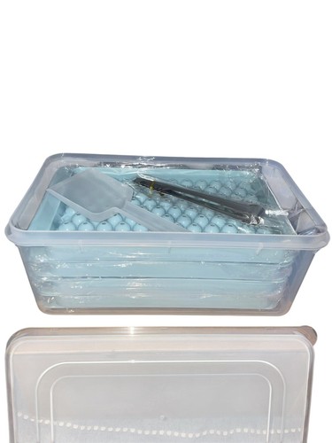 Small Round Ice Cube Tray for Freezer Plastic Ice Trays with Lid and Bin