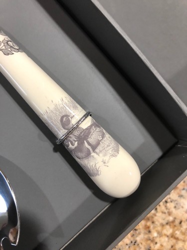 Spode Delamere Rural Wood Ducks Rabbits Salad Server Stainless Porcelain Mint