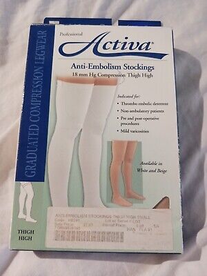 Activa, Anti-Embolism Stockings, H5201, Small, Thigh High, Beige, 18 mm NEW In B