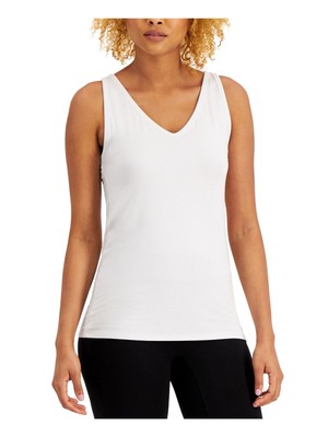 ALFANI Intimates Белая пижамная рубашка без рукавов с V-образным вырезом на бретелях, Пижамный топ M