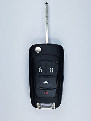 2010-2016 OEM Buick 4 Button Remote Keyless Entry Flip Key with Uncut Blade