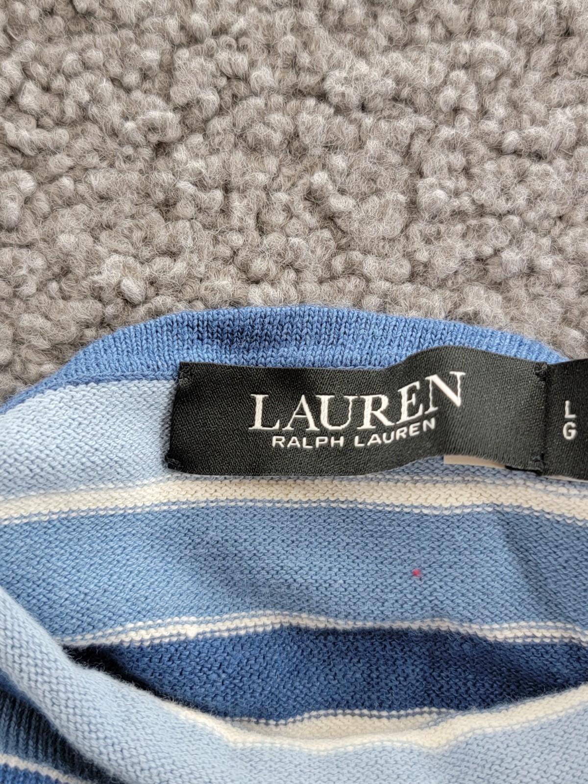 Lauren Ralph Lauren Striped Off-the-Shoulder Sweater Top Women L Multi Pullover - Picture 11 of 17