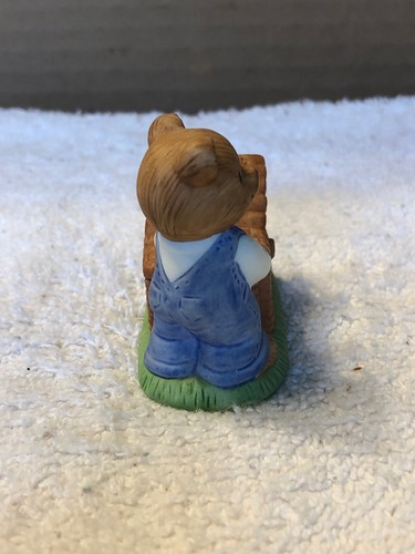 Homco Small Bear With Picnic Basket Figurine