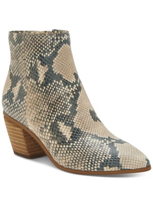

VINCE CAMUTO Женские Бежевые Кожаные Ботильоны со Змеиной Кожей Grasem С Острым Носком, Бежевый, 0304VC3374