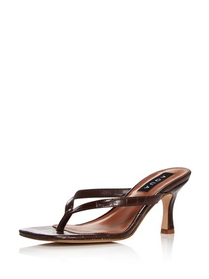 

AQUA Женские коричневые сандалии Elsie без шнуровки с квадратным носком и тиснением под крокодила, размер 8,5 м, Коричневый, AQ-ELSIE