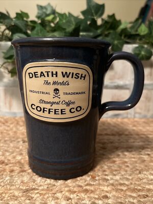 Death Wish Strongest Coffee Industrial Trademark Badge 2018 Blue Mug #4431/5000