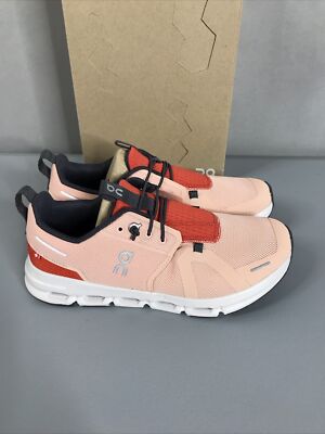ON Cloud Youth Girls Sz 5.5 Cloud Sky Pink Peach Athletic Walking Running SlipOn