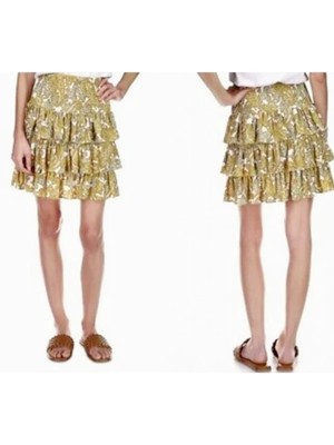 MICHAEL MICHAEL KORS Женская белая мини-юбка с многоуровневым подолом Petites P\S
