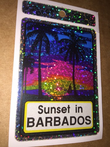 WSSC Old Vintage Barbados Scuba Patch & Metallic Metalflake Decal Sticker SCUBA