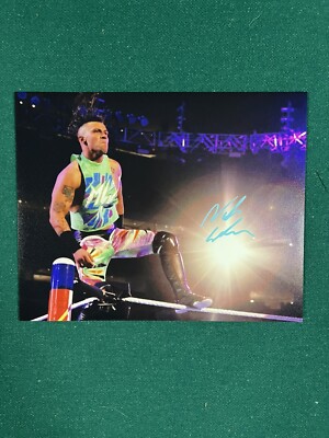 Autographed 8x10 Nash Carter on Ropes NXT WWE MSK IMPACT Rascalz Wes Lee