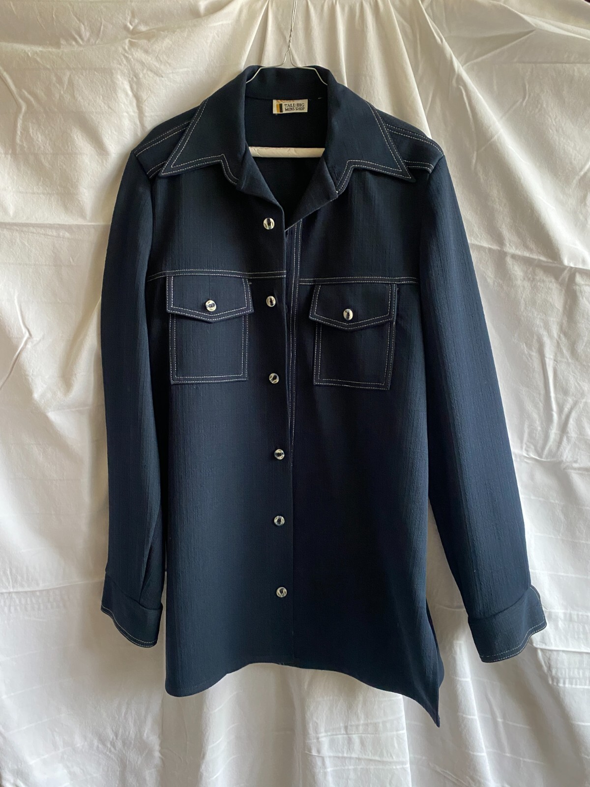 Vintage BONDS Tall & Big Liesure Suite Jacket 1960's Blue w Stitching