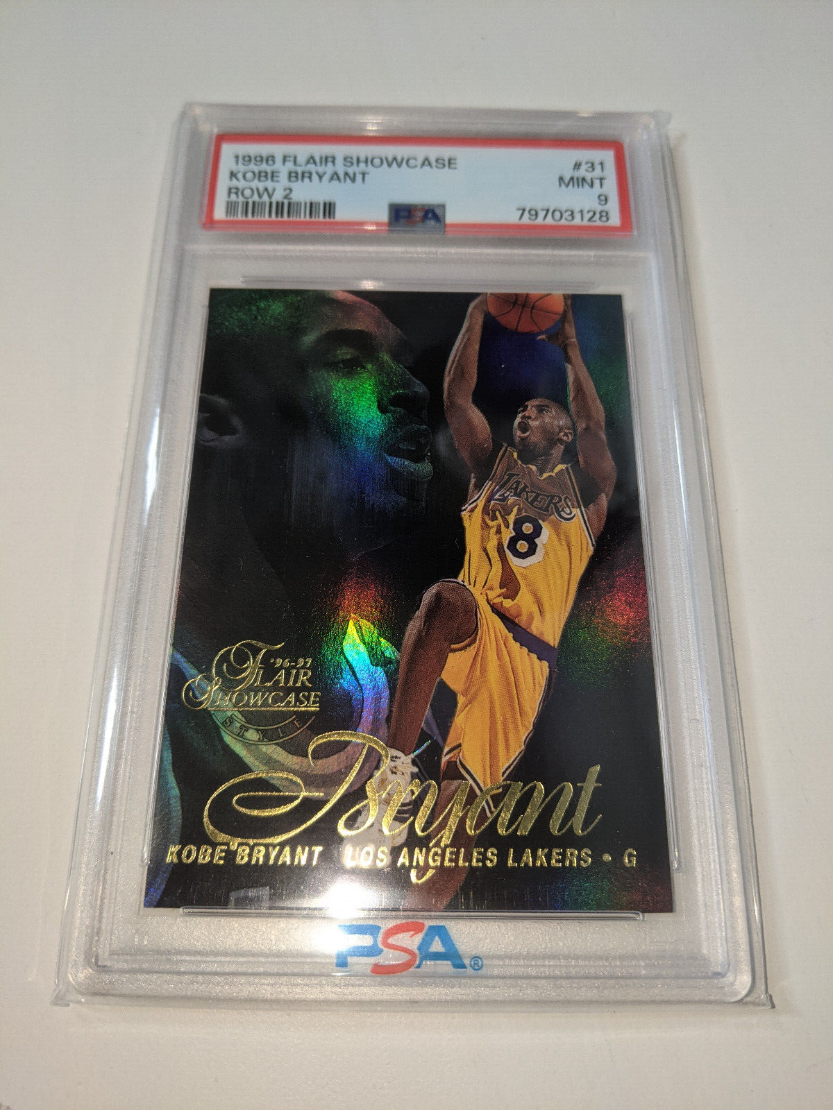 1996 97 FLAIR SHOWCASE KOBE BRYANT ROW 2 ROOKIE CARD RC
