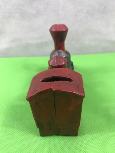 Vintage Cast Iron Locomotive Train Coin Bank 8