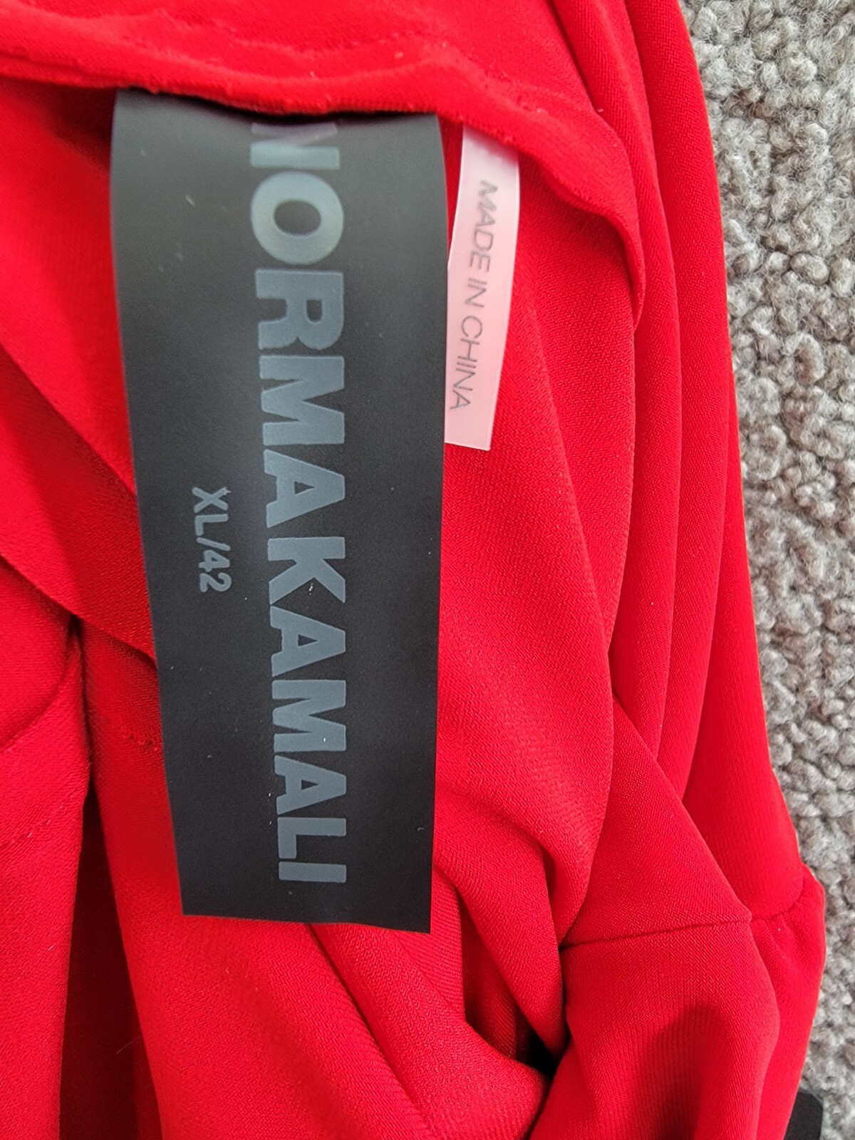Norma Kamali Fishtail Gown Women's XL Tiger Red Straight Neck Strapless Pullover - Picture 8 of 15