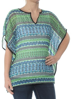 

CALVIN KLEIN Женский зеленый кафтан с принтом-кимоно с рукавами и V-образным вырезом, топ