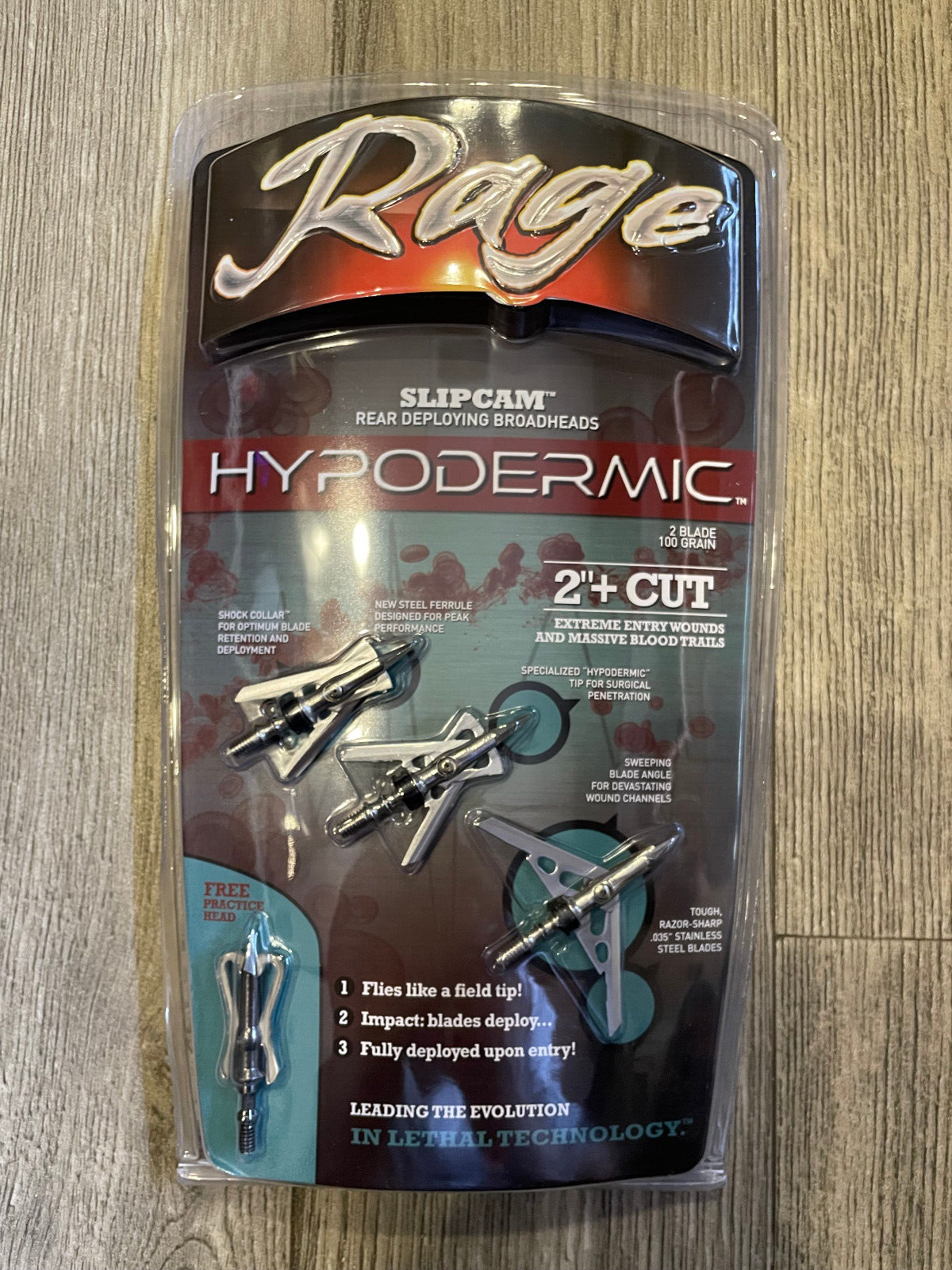 Rage Slipcam Hypodermic Mechanical 2" Blade 100 Grain Broadh