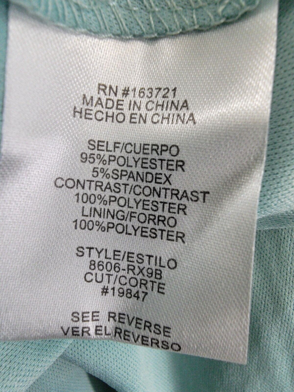 City Studio Embellished Lace Square-Neck Gown Juniors 13/14 Seafoam Sleeveless - Picture 10 of 13