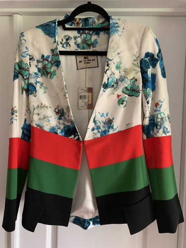 ジャケット ETRO Woman Jacket Multicolor WRCA0025AV599 X0892 ETRO Jacket 40 White Blue Floral Red Green Black Color