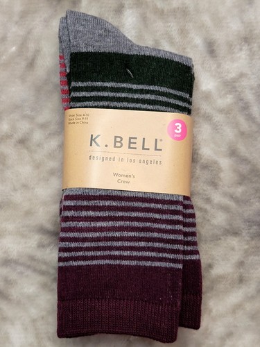 Black, Burgundy, Gray Socks Variety Pattern- 3 Pack- Size 9-11