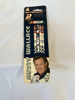 Vtg USA Pencils Dixon NASCAR Rusty Wallace 2001 Penske new In Package 4 Pencils