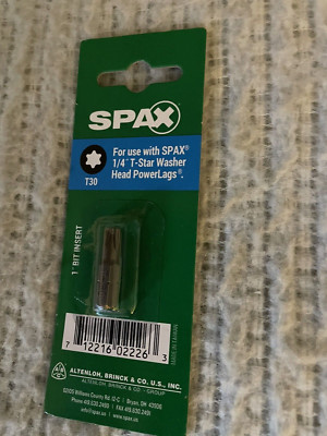 (5) Spax T30 1/4'' T-Star Plust Driver Bit 1''