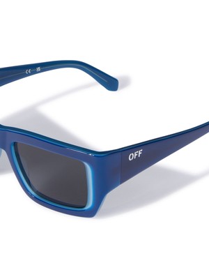 Pre-owned Off-white Oeri117s24pla0014507 Prescott Blue Dark Grey Sunglasses In Gray