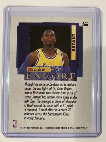 96-97 Fleer Ultra Kobe Bryant Rookie Card #266 Encore not