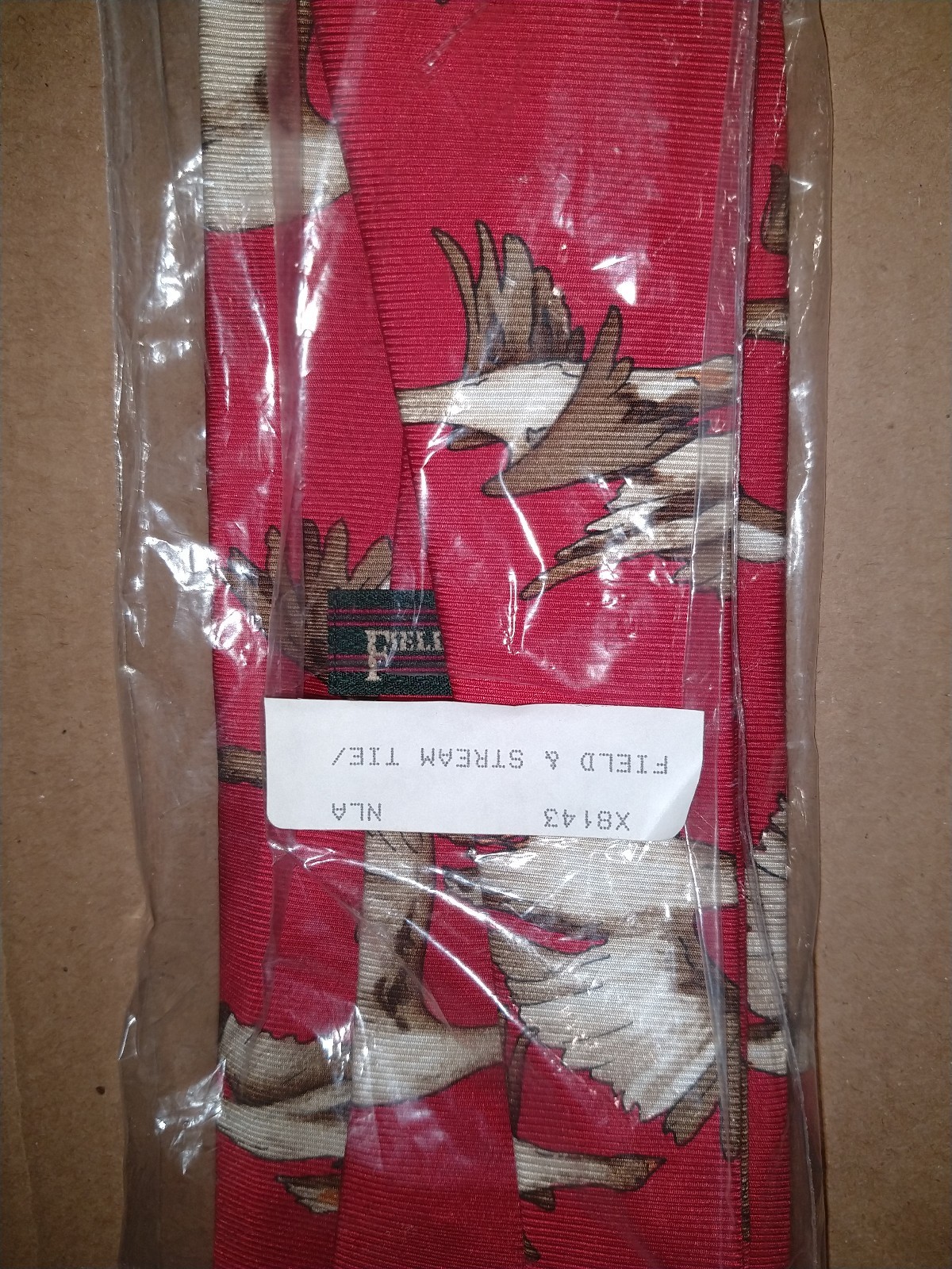 Vintage Field & Stream Tie Men's New In Package Red Geese